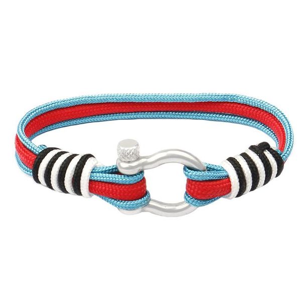 

concentric knot braided nylon rope men anchor bracelet charm couple bracelets women navy jewelry friends qylsze