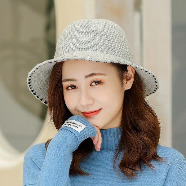 

cokk winter bucket hat женщин корейской моды вязаная fisherman hat женский ladies желтый cap сплошной цвет gorras путешествия sunhat кпт jll, Blue;gray