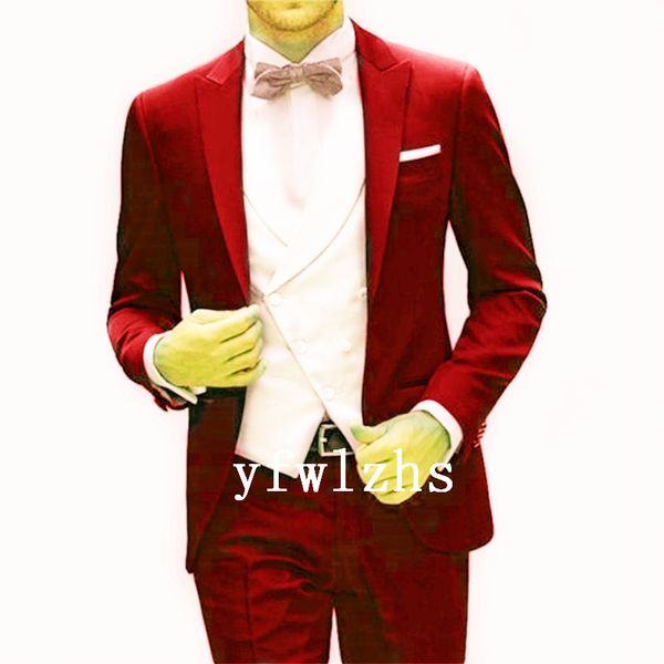 

классический one button красивый groomsmen пик нагрудные groom tuxedos мужские костюмы свадебные / prom best man blazer (куртка + брюки + жи, Black;gray