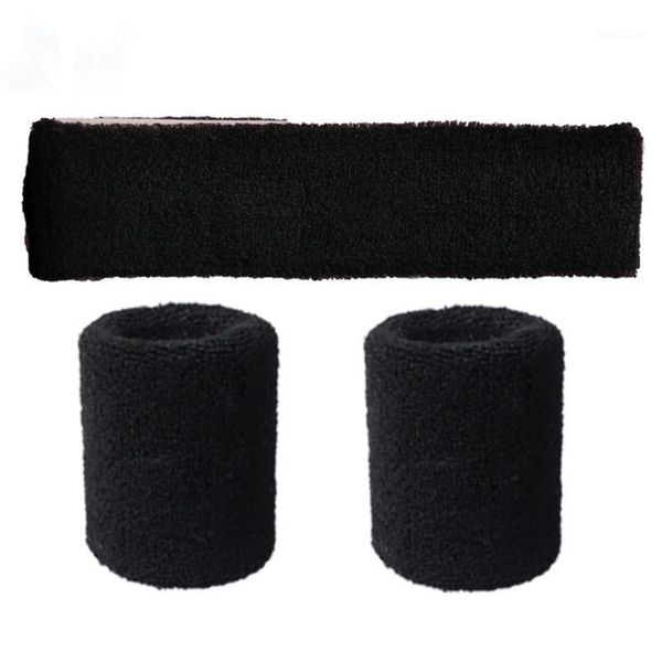 

wrist guard gym sweat absorption sports supplies head band elastic cycling protective outdoors1, Black;red