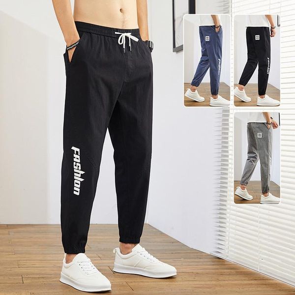 

ymwmhu 2020 fashion brand men's pants loose fit casual summer and autumn cool trouser black blue sport sweatpants plus size1