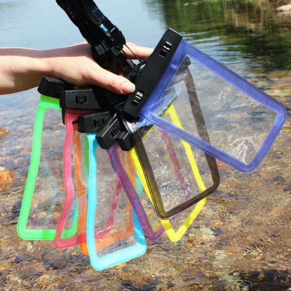 

transparent pvc screen phone mobile touch cover clip diving waterproof bag