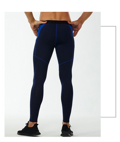 

wholesale new design men's tights compression pants running men training fitness sports leggings pocket gym jogging sweat pants male lo, White;red