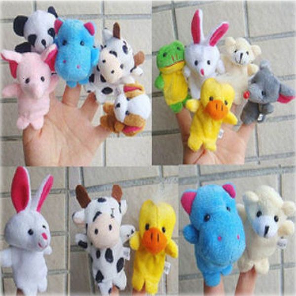 

10pcs/lot baby stuffed plush toy finger puppets tell story doll hand puppet kids toys children gift with 10 animal group hh7-92
