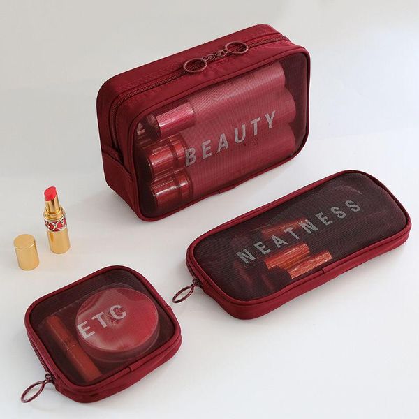 

cosmetic bags & cases travel bag women zipper make up transparent makeup case organizer storage pouch toiletry beauty wash kit