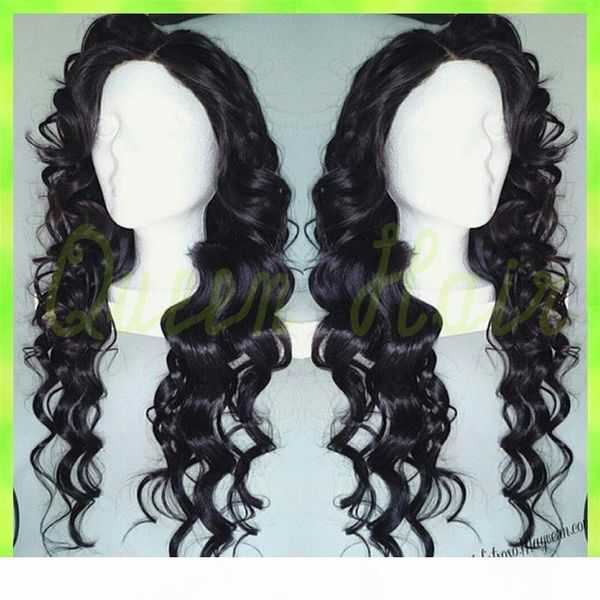 

2016 body wave brazilian hair black color glue full lace human hair wig queen hair brazilian body wave lace wig, Black;brown