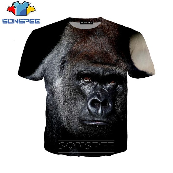 

animal monkey gorilla 3d print shirts oversized graphic plus size men clothing