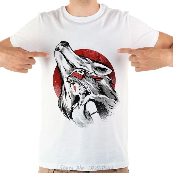 

sport japan animes princess mononoke funny t-shirt men cotton summer new white short sleeve casual t shirt tees