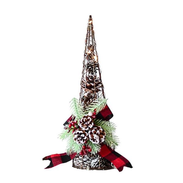 

christmas decorations iron tree home table festival outdoor battery operated with light wedding led pine cones tower portable decoration