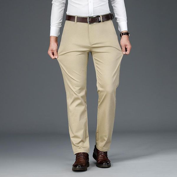 

2020 luxury straight business casual men pants designer autumn winter elegant male leisure long trousers,8080, Black