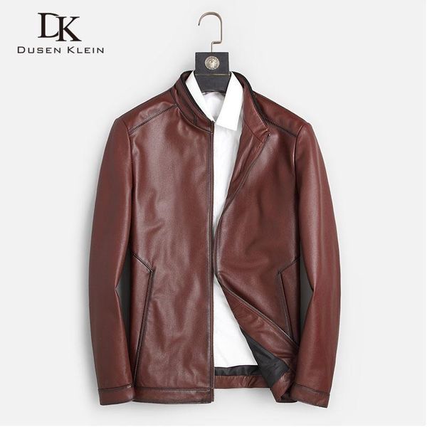 

men genuine leather jacket real cow leather jackets casual short black pockets 2020 autumn new jacket for man 19031