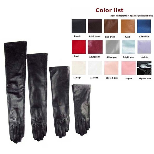 

custom made 30cm to 80cm long sheep leather evening opera gloves 15 colors to choose 201020, Blue;gray