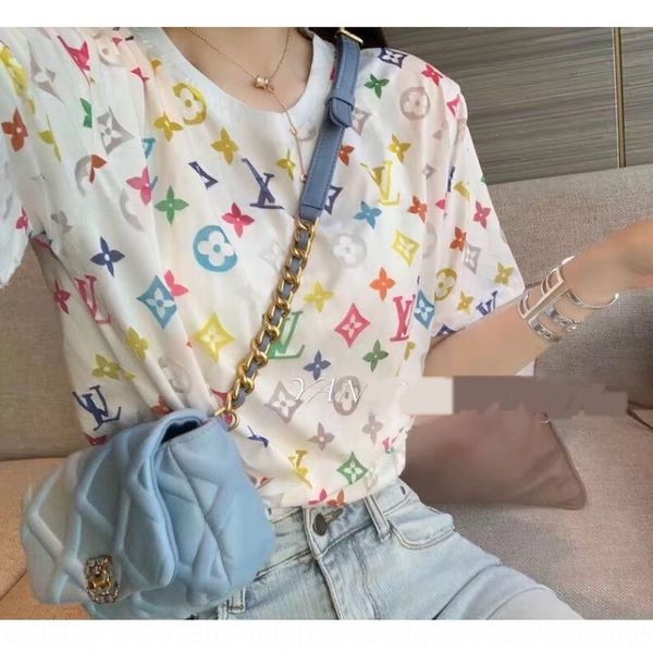 

internet celebrity same short-sleeved color hollow-out letter printed t-shirt women's versatile 2020 coat t-shirt new korean style loos, White