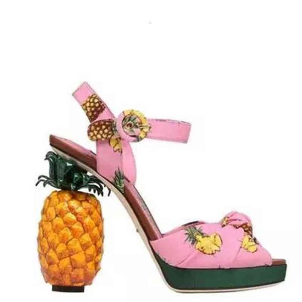 

pineapple heels colorful sandals women shoes bow tie open toe high heels gladiators unique designer summer sandalias female, Black