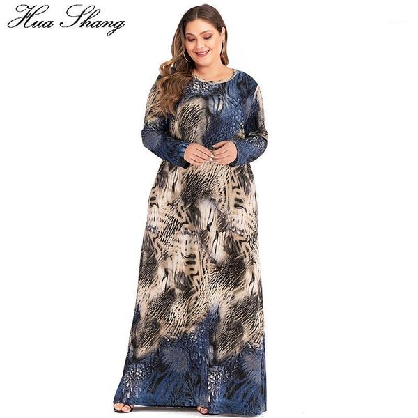 

muslim abaya dress plus size 5xl women autumn leopard print maxi long dresses loose oversized turkish dubai islamic clothing1, Red