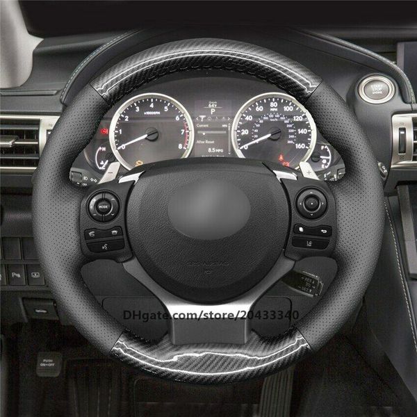 

black pu carbon fiber car steering wheel cover for lexus is200t 2016 2017 is250