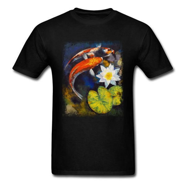 

скидка top koi fish design black одежда lotus пруд печать tops тис перевозка груза падения спорт толстовка с капюшоном толстовка футболка