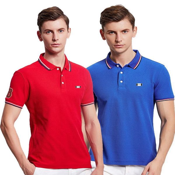 

2021 new fashion brands polo shirt men's mercerized cotton summer loose short sleeve boys polos casual mens clothing, White;black