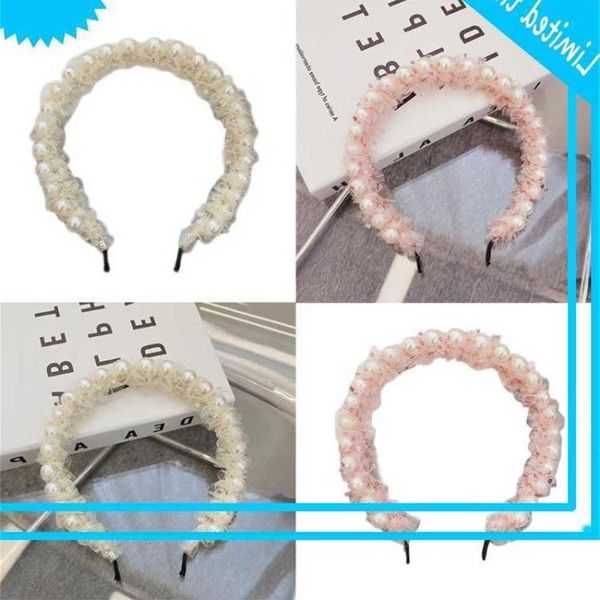 

wedding ruches mesh edge headband big pearl jewelry paillettes ladies hair hill a69c