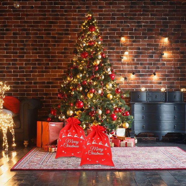 

6pcs christmas drawstring bags christmas non woven xmas gift container packing bag candy pouch gift pouches for candy gift wmtbzs xhhair