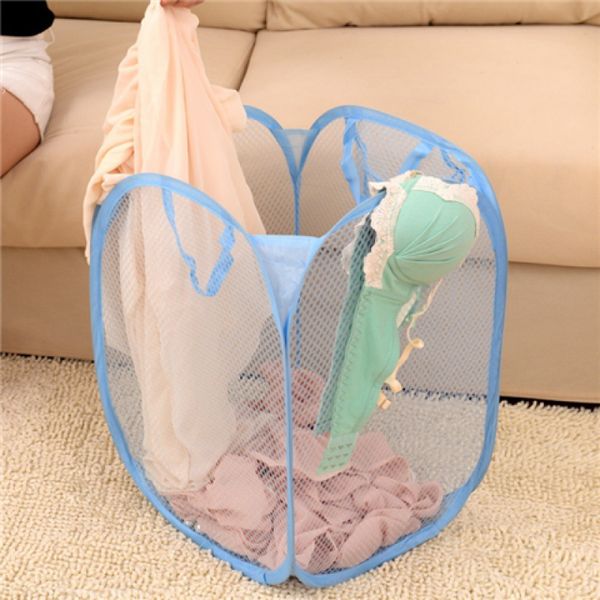 

laundry basket bag foldable pop up washing clothes hamper mesh storage children's toys shoes sundries storage dhl 140 g2