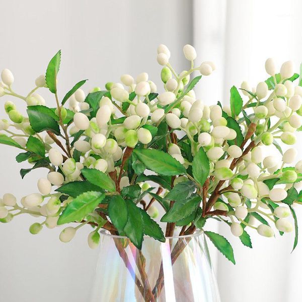 

2pcs/5 branch fake blueberry branch,artificial plant floral decor for garden home ramadan,greenery faux plantas,fake succulents1