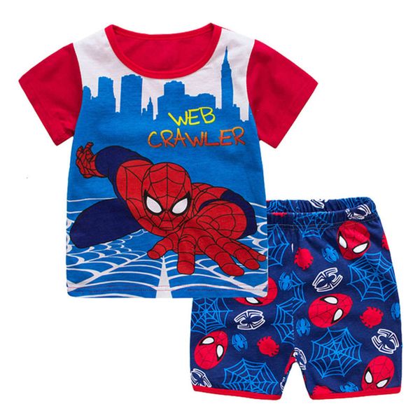 

2020 spring and summer new pajamas short sve suit children's clothing cotton home cloth, Blue;red