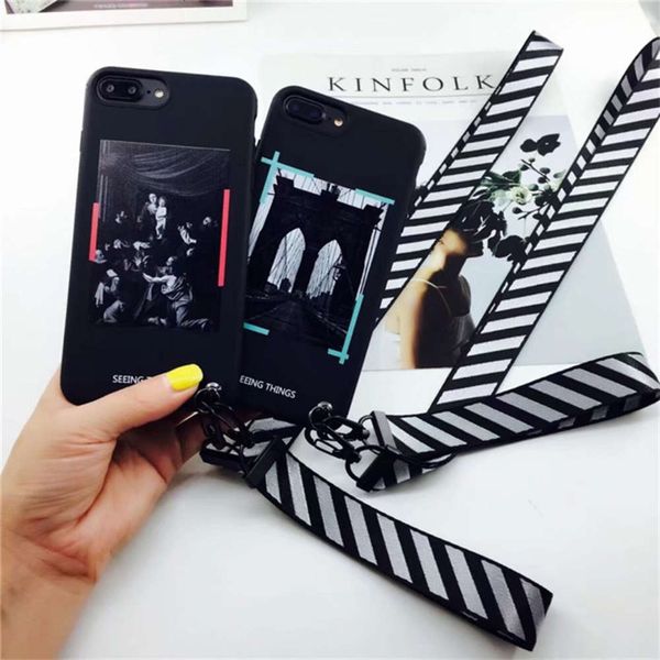 

3luxury phone case with strip, case with classic ribbon, white, suitable for vip 7, 8 plus, x, xr, xs, 11 pro, max 12cf1