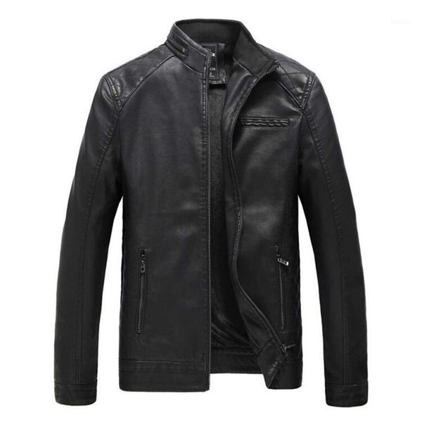 

men's fur & faux autumn winter men pu leather jacket plus size l-6xl mens casual jackets solid clothes fashion motorcycle outerwear1, Black