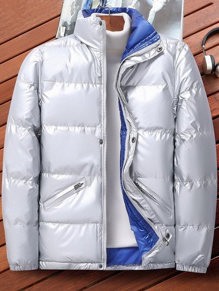 

men zip up snap button puffer coat without 65yl#, Black;brown