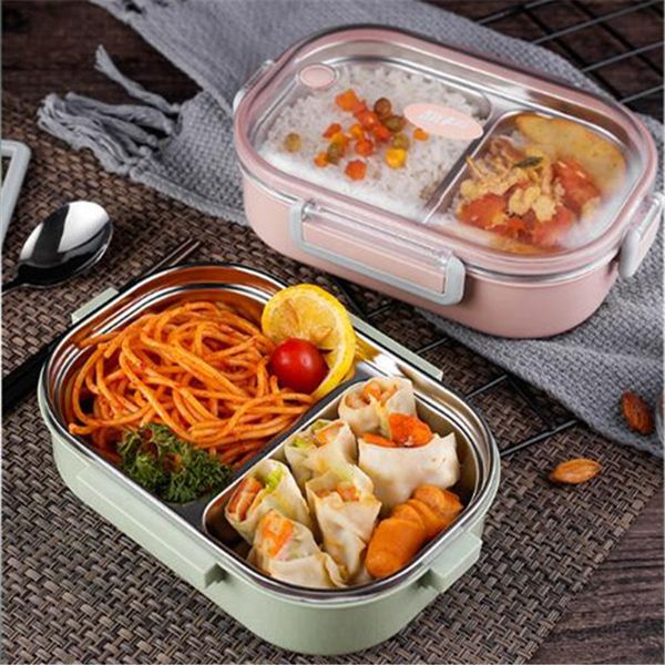

304 stainless steel lunch box dinnerware gray bag set bento box leakproof japanese style food container thermal lunchbox 650ml 1222099