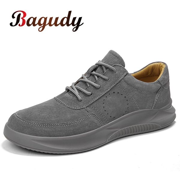 

fashion men's suede leather casual sneakers male flats shoes classic lace-up breathable moccasins, Red;white