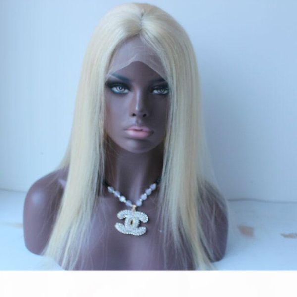 

full lace human hair wigs lace front wig glueless full lace wig for black women blonde straight human hair wig, Black;brown