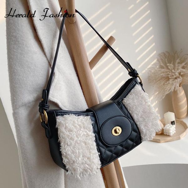 

winter plush crossbody bags for women 2020 fashion small cute shoulder messenger bag office lady phone handbags and purses