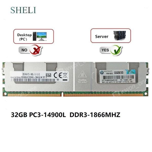

sheli 32gb 4rx4 pc3-14900l ddr3-1866 mhz 240pin 1.5v ecc lrdimm server memory1