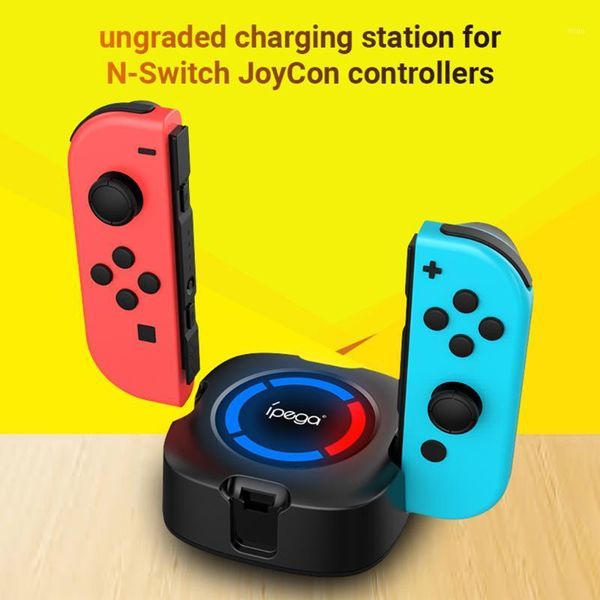 

ipega pg-9177 4 in 1 charging station base charger dock 4 charging ports with colorful indicator for n-switch joycon controllers1