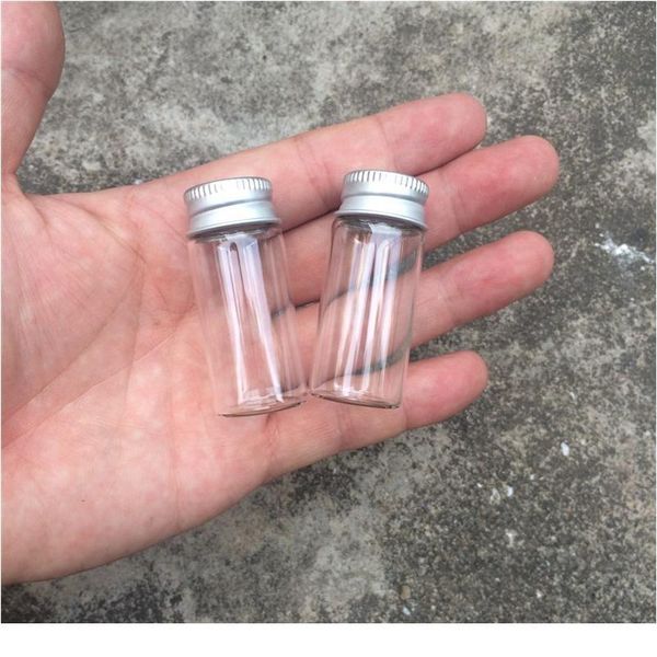 

22*50*1m 10ml mini glass bottles with metal cap empty small wishing bottle glass vials jars 1 jllrye