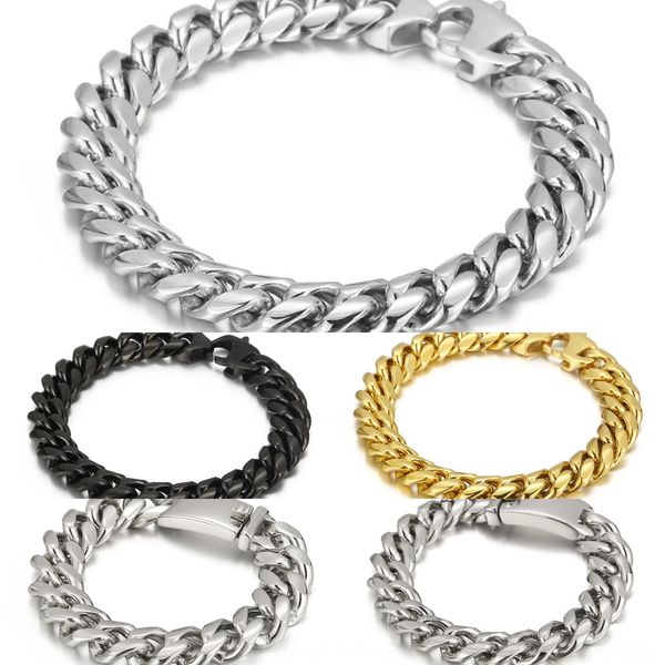 

mnvus optional variety bracelet of a trendsversatile titanium steel cuban chain braceletfashion personality simple and stainless steel brace, Golden;silver