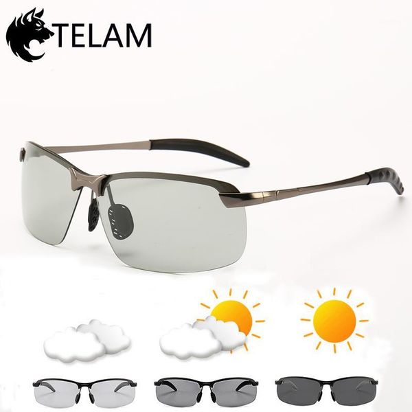 

pchromic sunglasses men polarized chameleon discoloration sun glasses for men driving sunglasses rimless square1, White;black