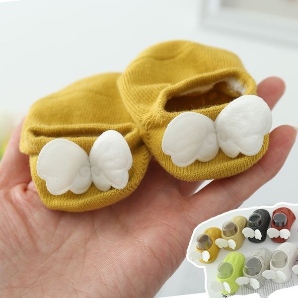

cartoon newborn baby socks angel wing baby girl boy boat socks cotton toddler infant girls bebe fashion cute solid short socks y201009, Pink;yellow