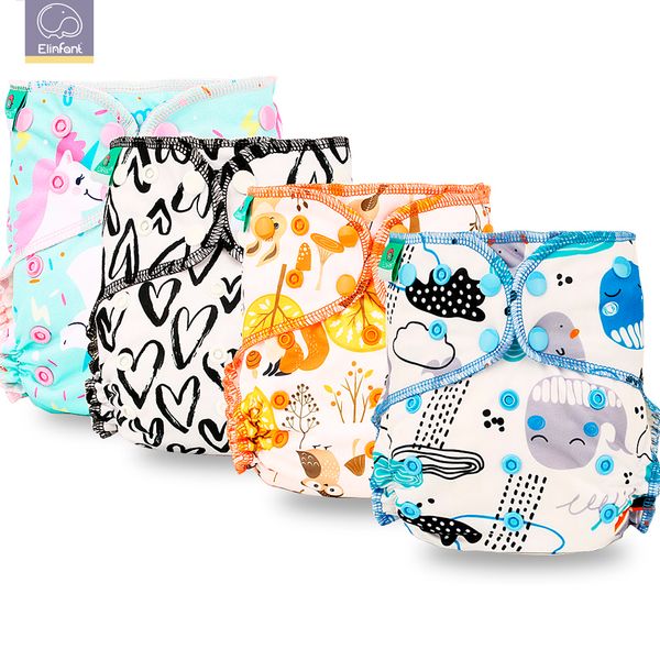 

elinfant reusable heavy wetter hybrid fitted aio/ai2 waterproof bamboo velour baby cloth diaper 201117