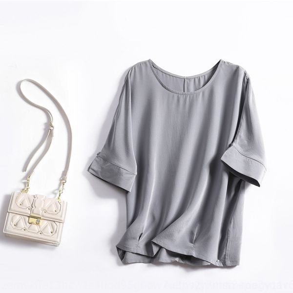 

c5h4m шелковом женское лето новый стиль женщин top silkt футболки шелк цвет с коротким рукавом женщин футболки для silkpure vnt6w, White