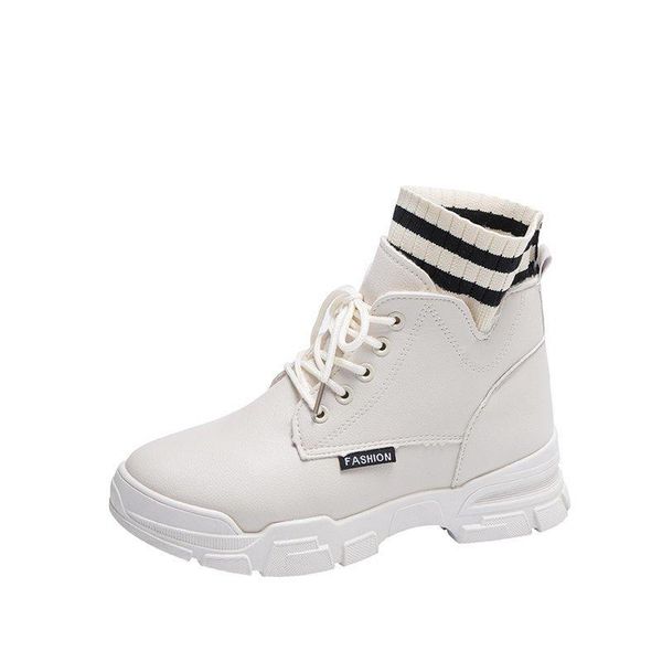 

women's short boots female platform lace up sports shoes autumn casual warm martin boots fashion women wild comfortable footwear, Black