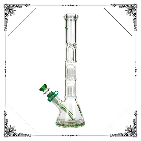 13-дюймовый Phoenix Beaker Bong с Splash Guard и двойным 8 оружия Perc Glass Bongs курение воды трубы перколятор стекло кальян табак