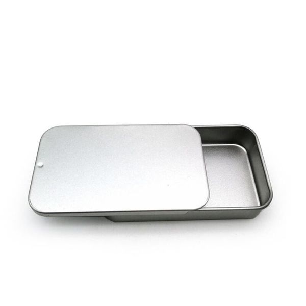 

white sliding tin box mint packing box food container boxes small metal case size 80x50x15mm