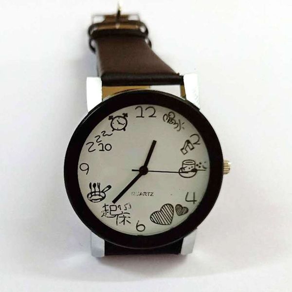 

quartz, waterproof tiktok, life, belt, drinking, jhlf lovers watch, men's and korean fashion, Slivery;brown