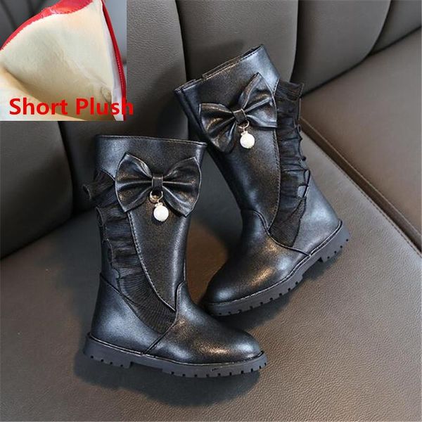 

new winter children fashion high boots girls princess warm short plush baby toddler leather boots kids shoes 02 wmtdzn rimmer, Black