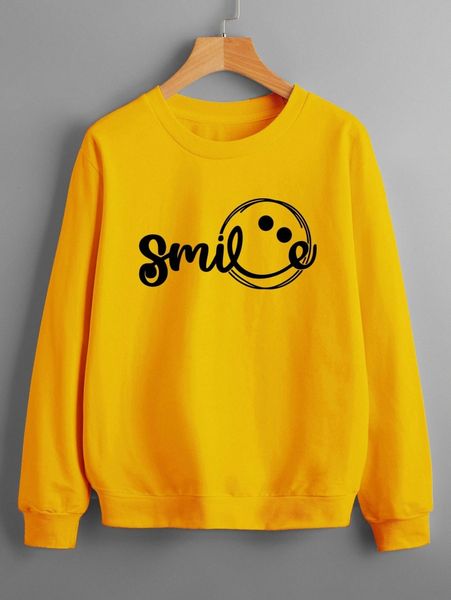 

letter and cartoon face print sweatshirt 63n4#, White;black