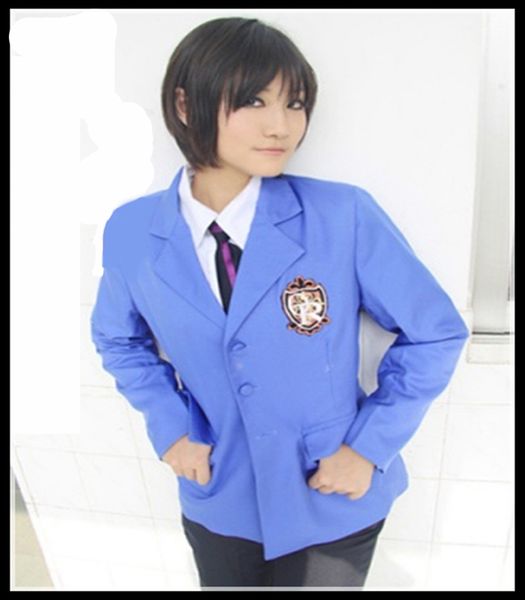 

anime costumes new aimee ouran high school host club cosplay costume size xxs-xxxl including jacket pants shirt tie badge patch, Black