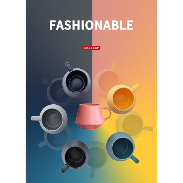 

450ml high-grade ceramic coffee cups coffee cup simple european style mug cappuccino flower cu bbykyi